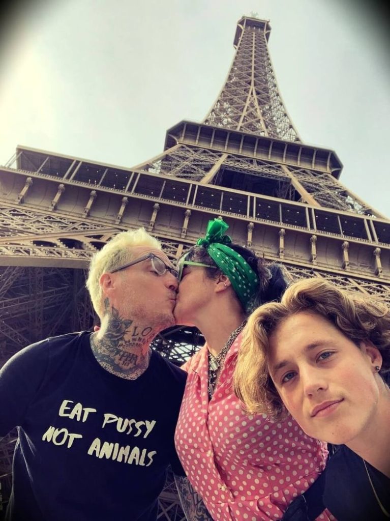 old Toby Morse with his wife Moonie Morse and their son Max in Paris