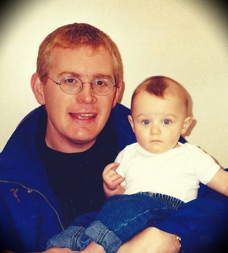 Old photos of Mark Tilbury with his son