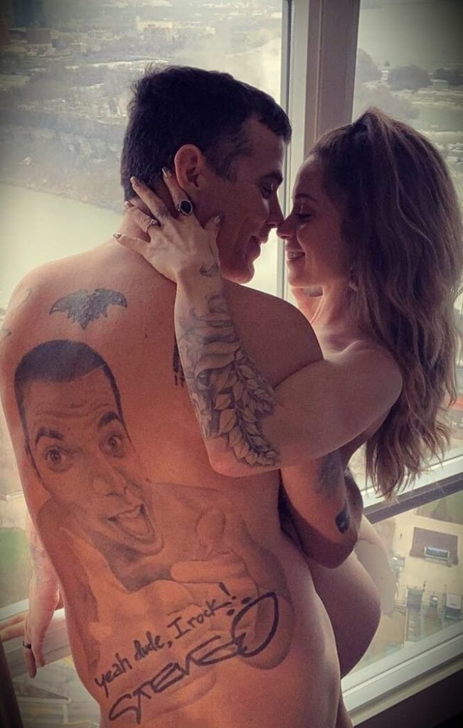 Steve-O with his fiancée Lux Wright